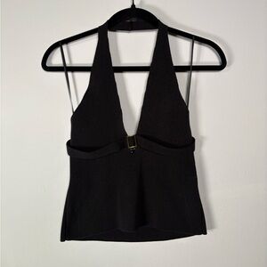 silence + noise Black Ribbed Knit Tank